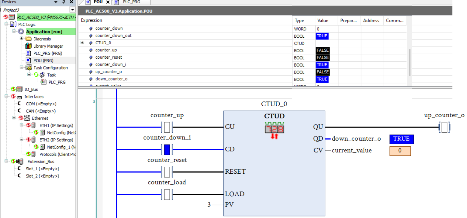 ABB plc UP and Down counter CTUD